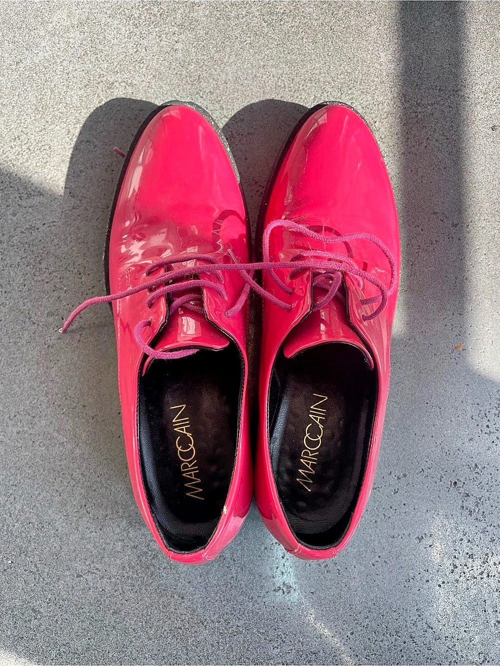 Marc Cain Pink Patent Lace-Up Flats